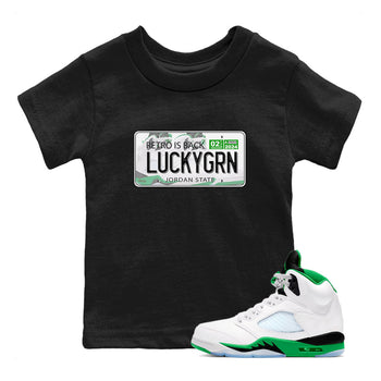 5s Lucky Green shirt to match jordans Jordan Plate sneaker tees Air Jordan 5 Lucky Green SNRT sneaker release tees baby toddler Black 1 cotton Shirt