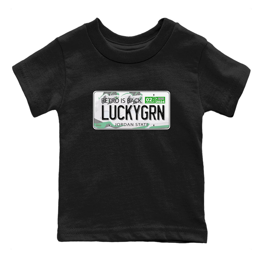 5s Lucky Green shirt to match jordans Jordan Plate sneaker tees Air Jordan 5 Lucky Green SNRT sneaker release tees baby toddler Black 2 cotton Shirt