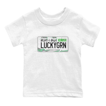 5s Lucky Green shirt to match jordans Jordan Plate sneaker tees Air Jordan 5 Lucky Green SNRT sneaker release tees baby toddler White 2 cotton Shirt