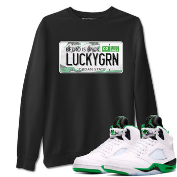 5s Lucky Green shirt to match jordans Jordan Plate sneaker tees Air Jordan 5 Lucky Green SNRT Sneaker Release Tees unisex cotton Black 1 crew neck shirt