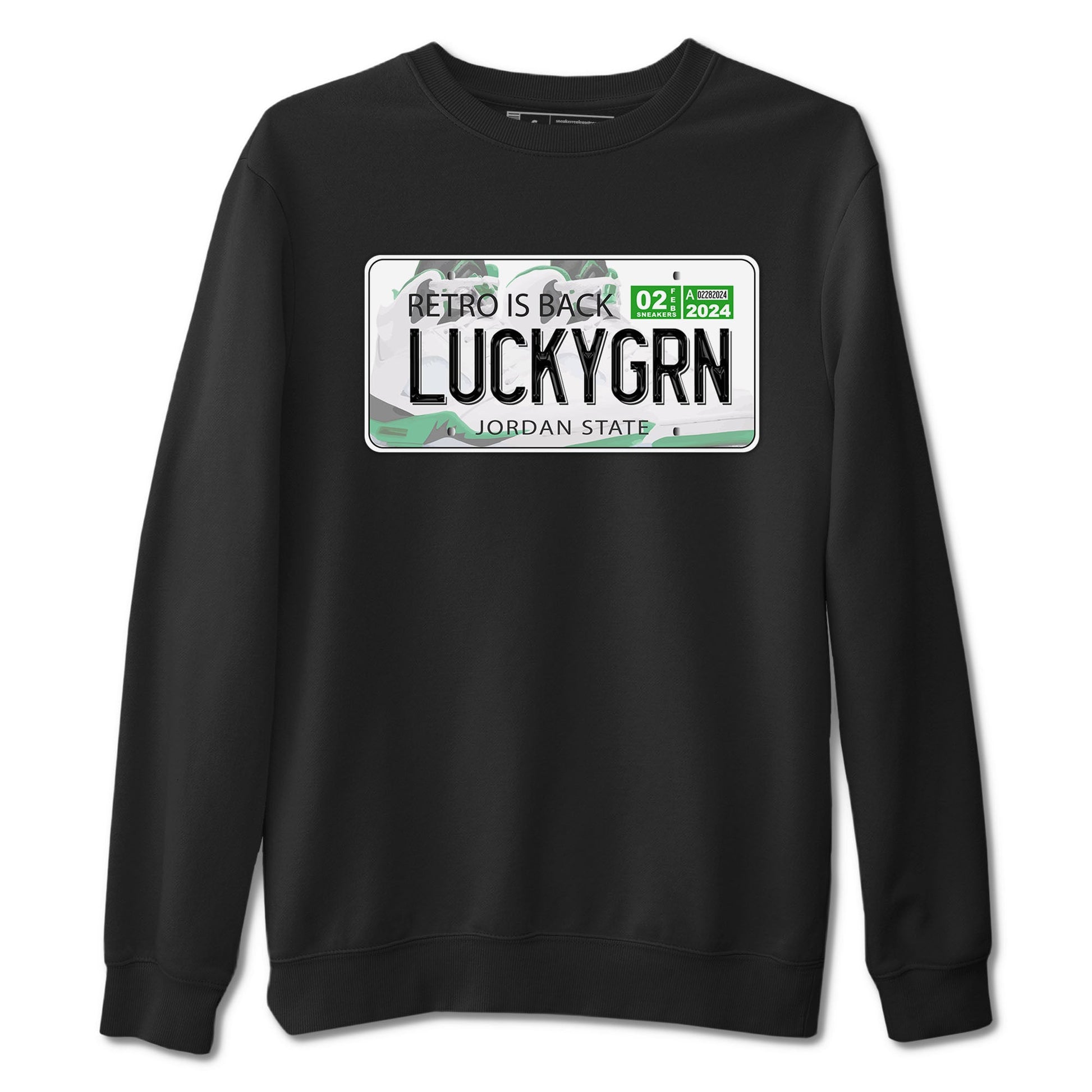 5s Lucky Green shirt to match jordans Jordan Plate sneaker tees Air Jordan 5 Lucky Green SNRT Sneaker Release Tees unisex cotton Black 2 crew neck shirt