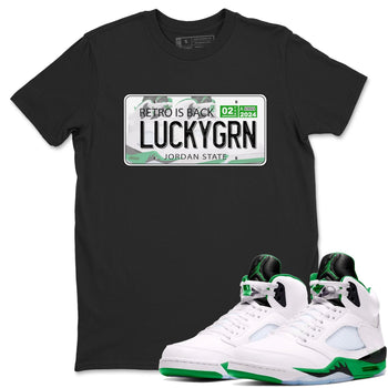5s Lucky Green shirt to match jordans Jordan Plate sneaker tees Air Jordan 5 Lucky Green SNRT Sneaker Release Tees unisex cotton Black 1 crew neck shirt
