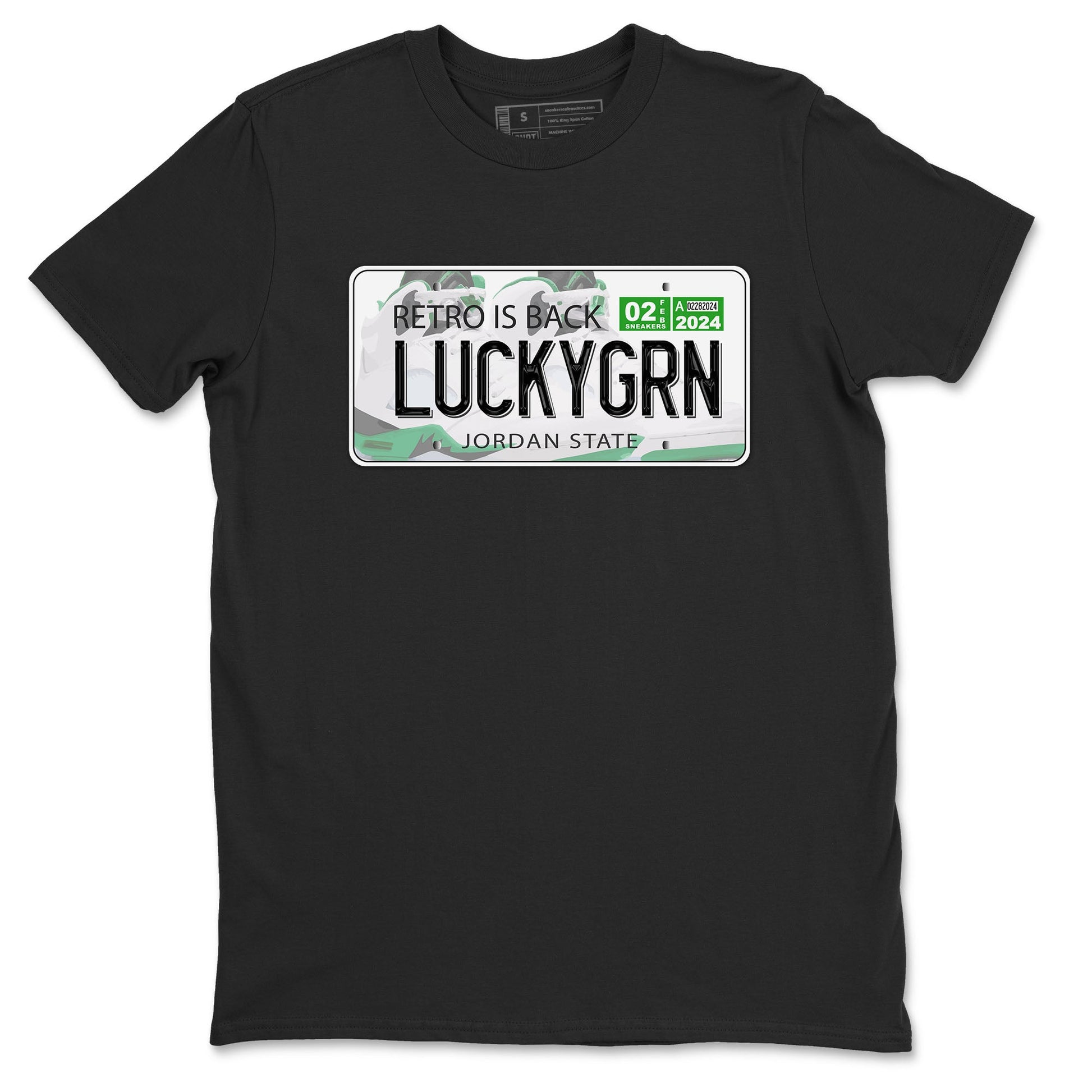 5s Lucky Green shirt to match jordans Jordan Plate sneaker tees Air Jordan 5 Lucky Green SNRT Sneaker Release Tees unisex cotton Black 2 crew neck shirt