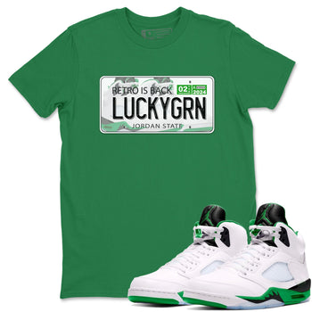 5s Lucky Green shirt to match jordans Jordan Plate sneaker tees Air Jordan 5 Lucky Green SNRT Sneaker Release Tees unisex cotton Kelly Green 1 crew neck shirt