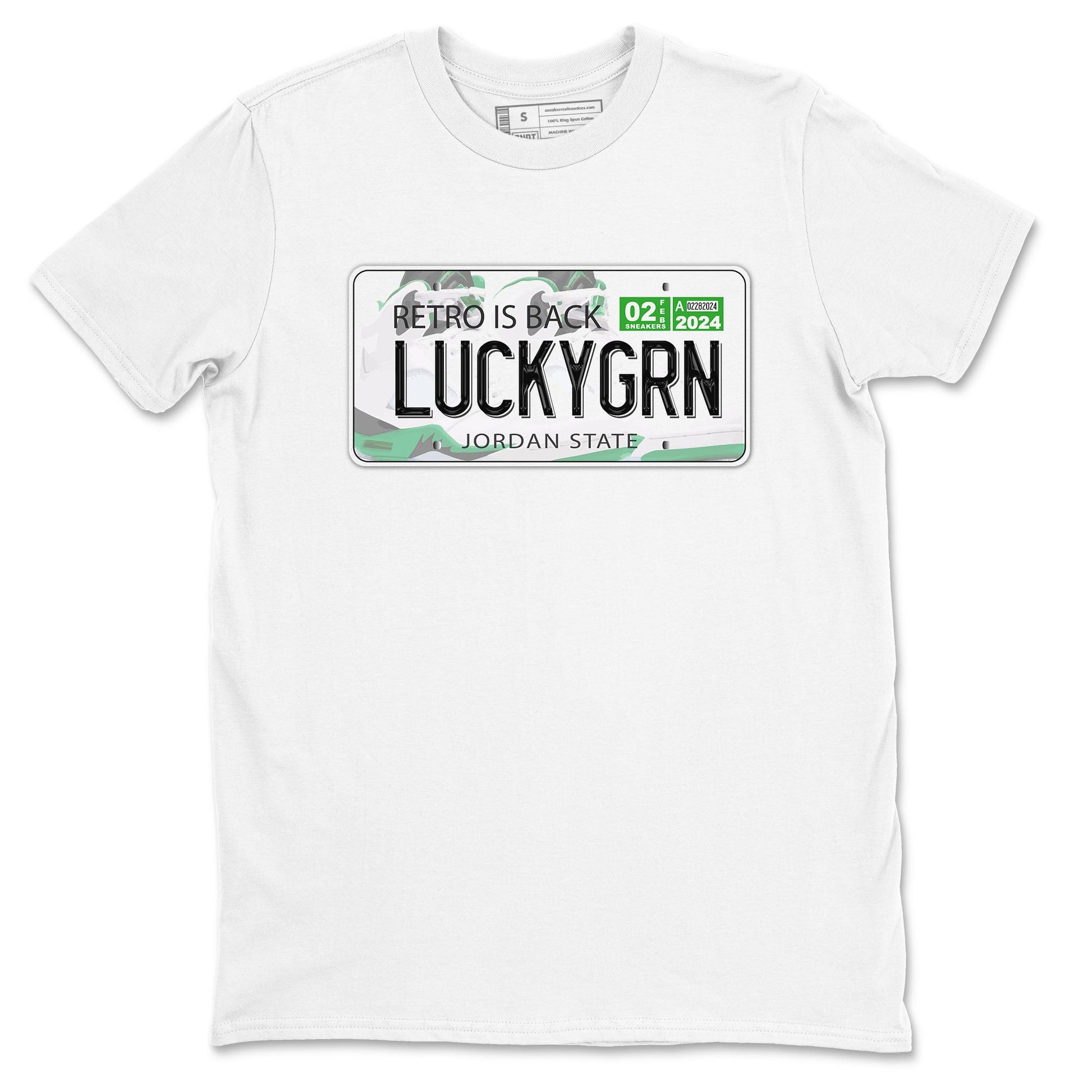 5s Lucky Green shirt to match jordans Jordan Plate sneaker tees Air Jordan 5 Lucky Green SNRT Sneaker Release Tees unisex cotton White 2 crew neck shirt