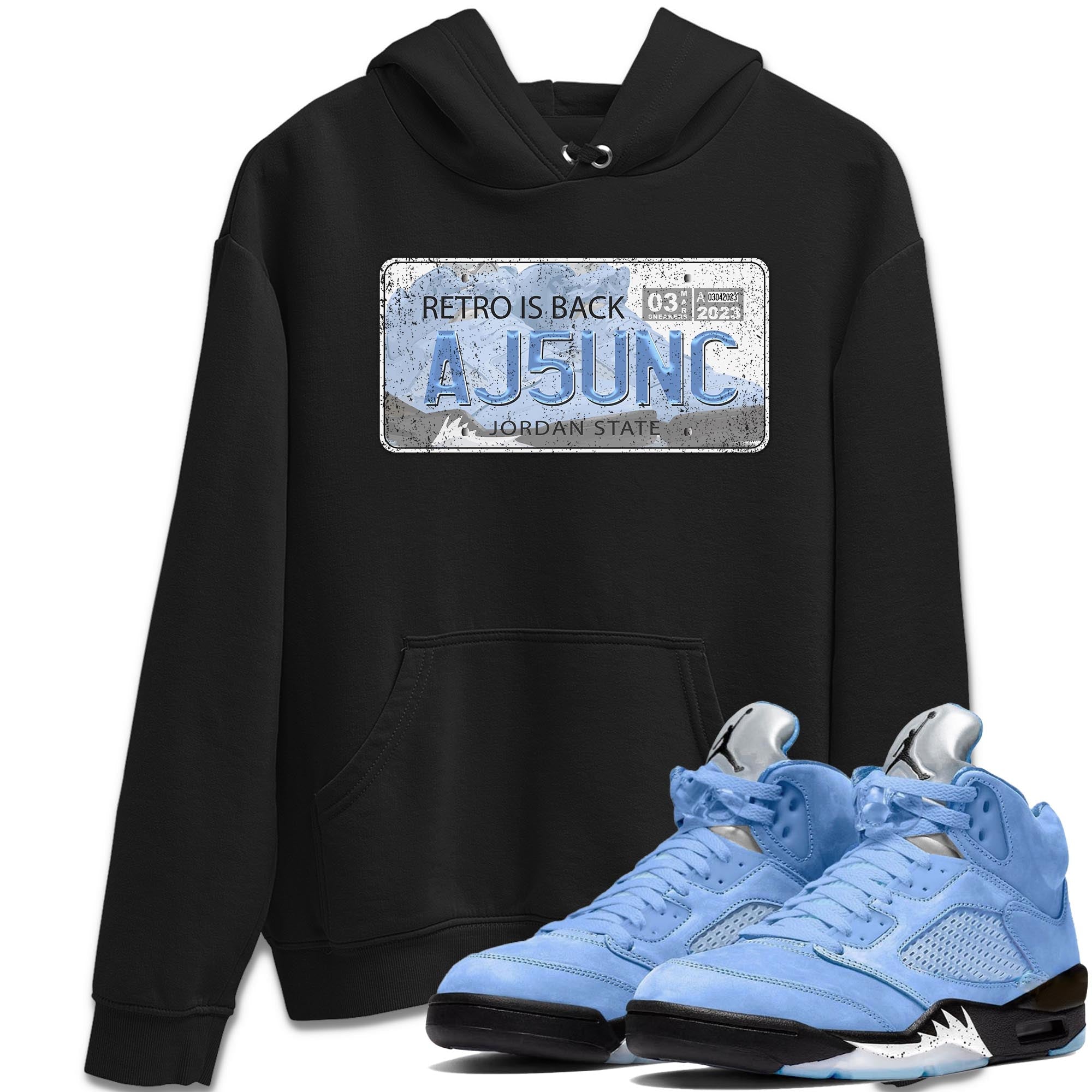 Jordan 5 UNC Jordan Shirts Jordan Plate Sneaker Tees 5s UNC SNRT Sneaker Tees Unisex Shirts Black 1