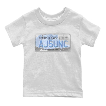 Jordan 5 UNC Jordan Shirts Jordan Plate Sneaker Tees AJ 5s UNC Sneaker Release Tees Kids Shirts White 2