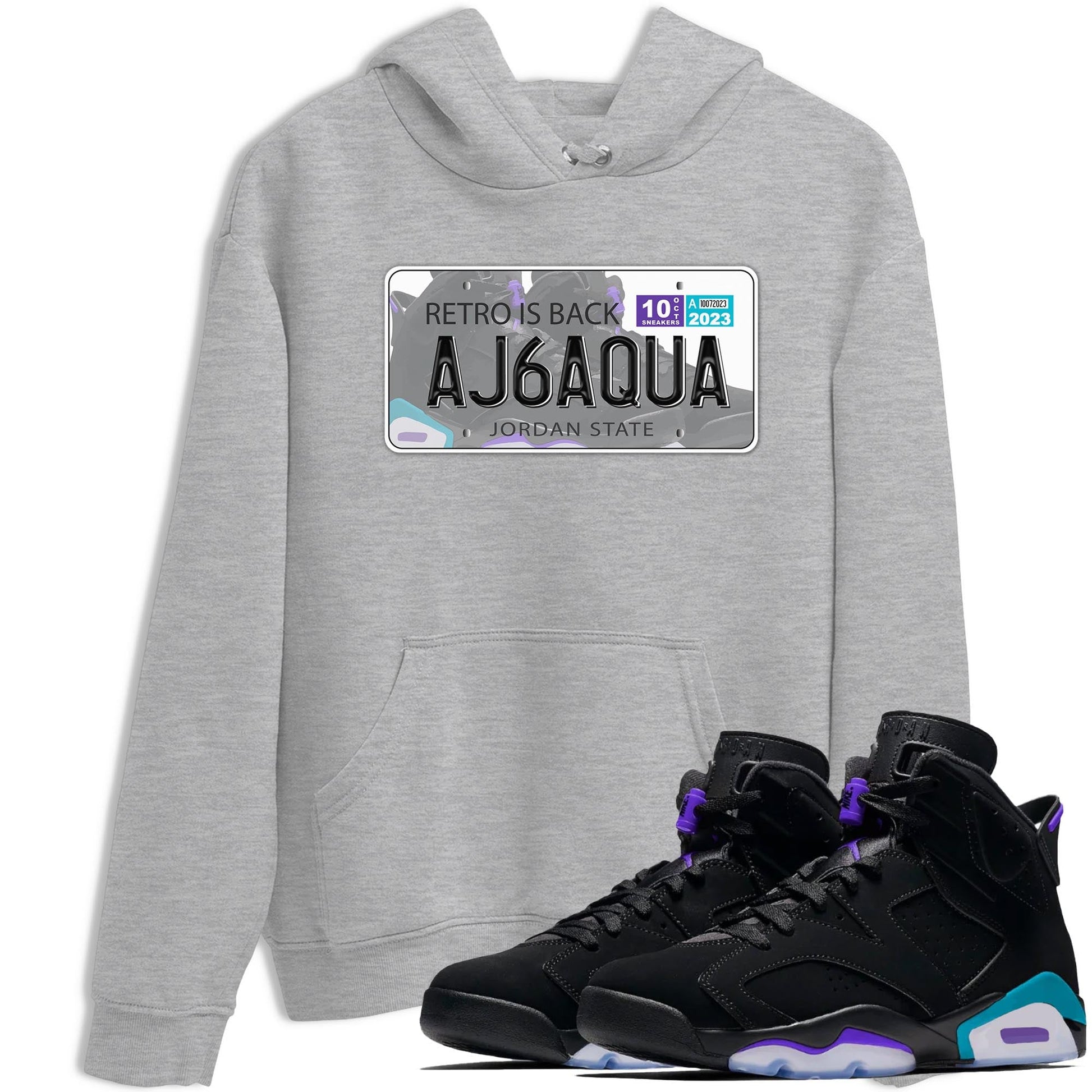 AJ6 Aqua shirt to match jordans Jordan Plate sneaker release tees Air Jordan 6 Aqua SNRT Sneaker Tees Unisex Streetwear Clothing Heather Grey 1 T-Shirt