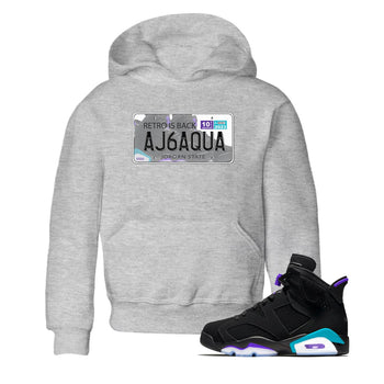 AJ6 Aqua shirt to match jordans Jordan Plate sneaker release tees Air Jordan 6 Aqua SNRT Sneaker Tees Baby Toddler Heather Grey 1 T-Shirt