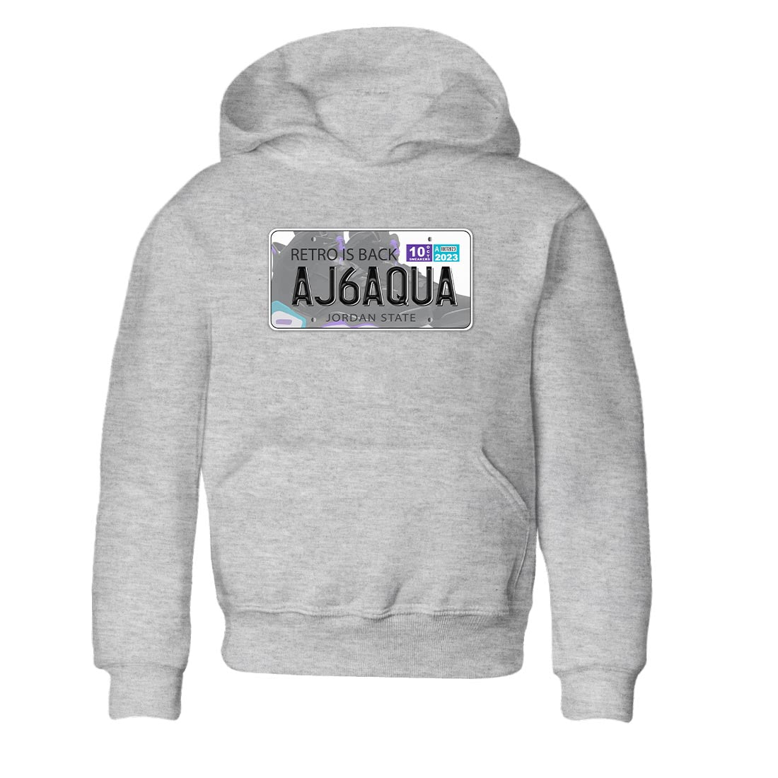 AJ6 Aqua shirt to match jordans Jordan Plate sneaker release tees Air Jordan 6 Aqua SNRT Sneaker Tees Baby Toddler Heather Grey 2 T-Shirt