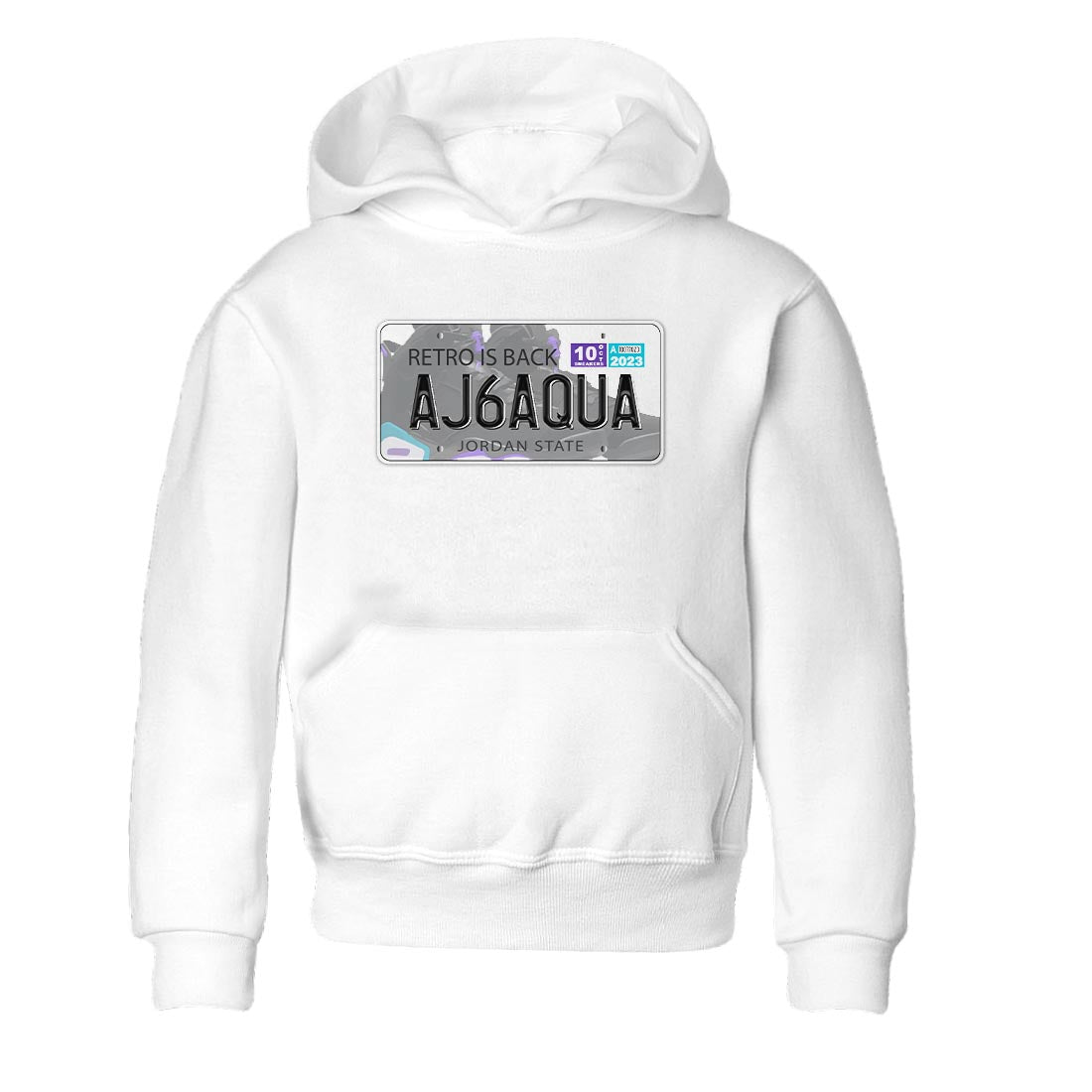 AJ6 Aqua shirt to match jordans Jordan Plate sneaker release tees Air Jordan 6 Aqua SNRT Sneaker Tees Baby Toddler White 2 T-Shirt