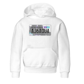 AJ6 Aqua shirt to match jordans Jordan Plate sneaker release tees Air Jordan 6 Aqua SNRT Sneaker Tees Baby Toddler White 2 T-Shirt