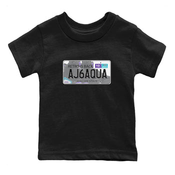 AJ6 Aqua shirt to match jordans Jordan Plate sneaker release tees Air Jordan 6 Aqua SNRT Sneaker Tees Baby Toddler Black 2 T-Shirt