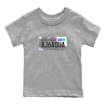 AJ6 Aqua shirt to match jordans Jordan Plate sneaker release tees Air Jordan 6 Aqua SNRT Sneaker Tees Baby Toddler Heather Grey 2 T-Shirt