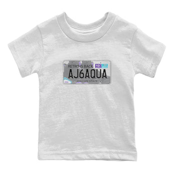 AJ6 Aqua shirt to match jordans Jordan Plate sneaker release tees Air Jordan 6 Aqua SNRT Sneaker Tees Baby Toddler White 2 T-Shirt