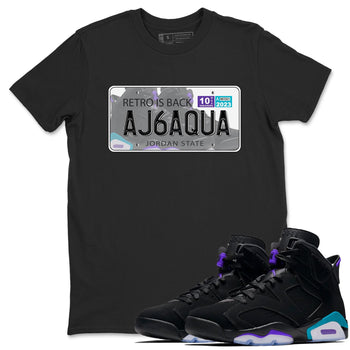 AJ6 Aqua shirt to match jordans Jordan Plate sneaker release tees Air Jordan 6 Aqua SNRT Sneaker Tees Unisex Streetwear Clothing Black 1 T-Shirt