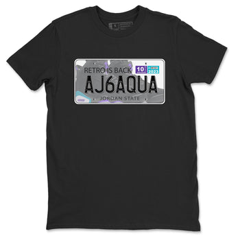 AJ6 Aqua shirt to match jordans Jordan Plate sneaker release tees Air Jordan 6 Aqua SNRT Sneaker Tees Unisex Streetwear Clothing Black 2 T-Shirt