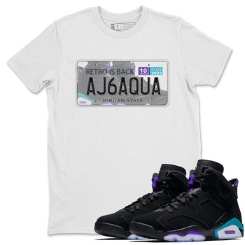 AJ6 Aqua shirt to match jordans Jordan Plate sneaker release tees Air Jordan 6 Aqua SNRT Sneaker Tees Unisex Streetwear Clothing White 1 T-Shirt