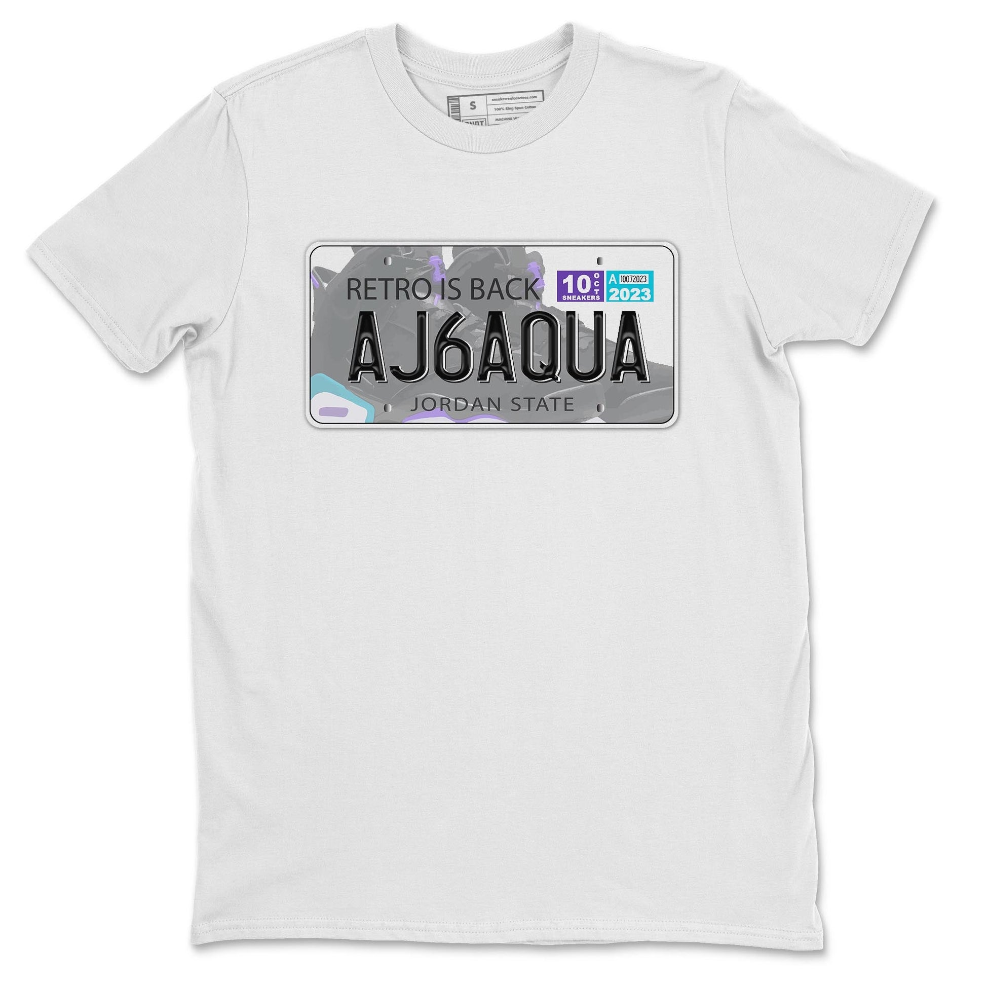 AJ6 Aqua shirt to match jordans Jordan Plate sneaker release tees Air Jordan 6 Aqua SNRT Sneaker Tees Unisex Streetwear Clothing White 2 T-Shirt