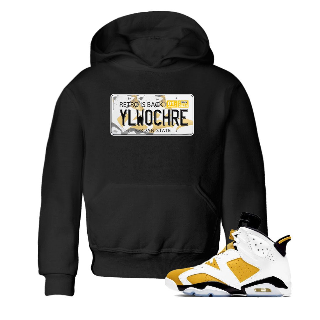 Jordan plate sneaker match tees to Yellow Ochre 6s street fashion brand for shirts to match Jordans SNRT Sneaker Tees Air Jordan 6 Yellow Ochre unisex t-shirt Black 1 youth shirt