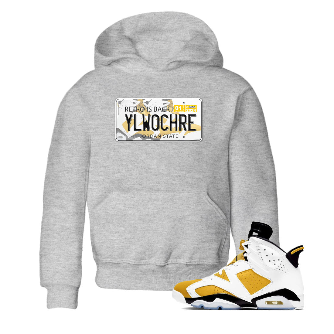 Jordan plate sneaker match tees to Yellow Ochre 6s street fashion brand for shirts to match Jordans SNRT Sneaker Tees Air Jordan 6 Yellow Ochre unisex t-shirt Heather Grey 1 youth shirt