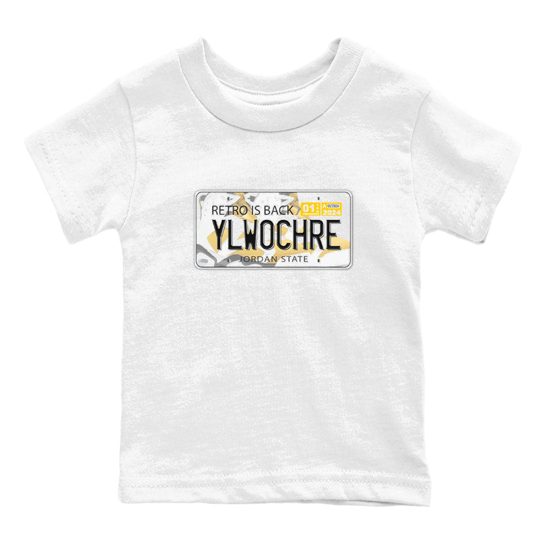 Jordan plate sneaker match tees to Yellow Ochre 6s street fashion brand for shirts to match Jordans SNRT Sneaker Tees Air Jordan 6 Yellow Ochre unisex t-shirt White 2 youth shirt