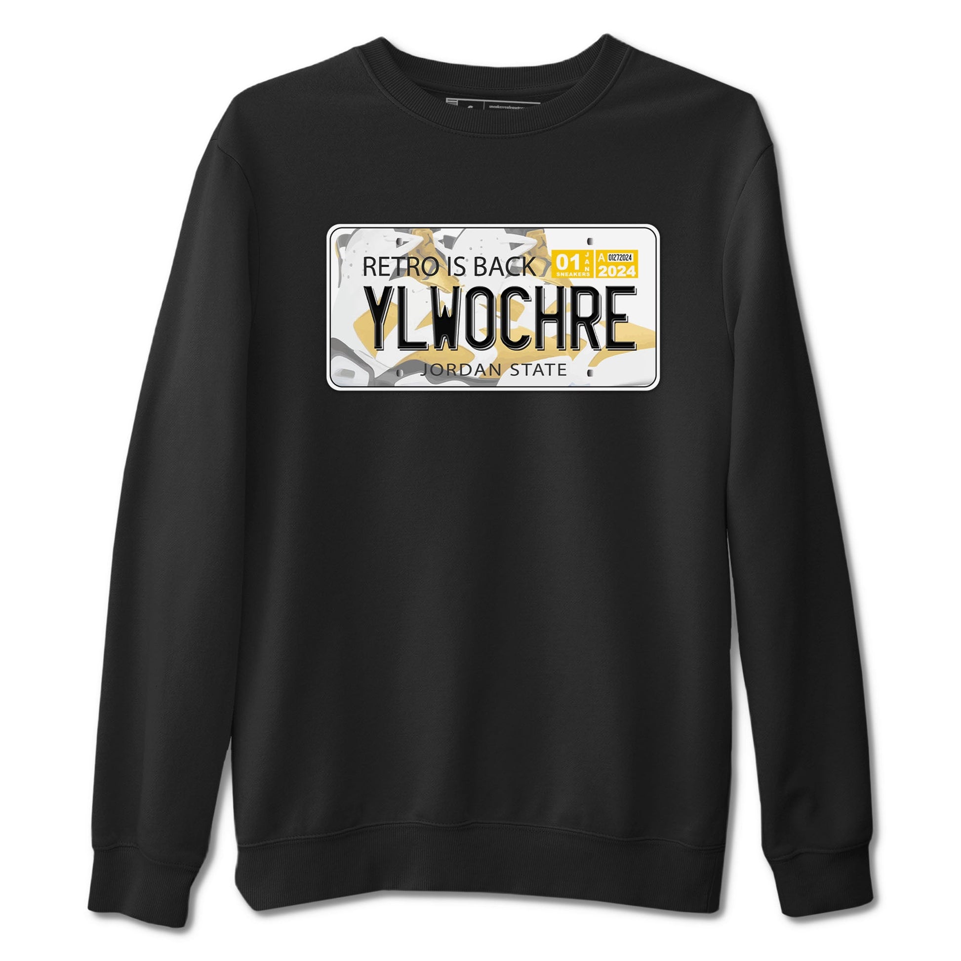 Jordan plate sneaker match tees to Yellow Ochre 6s street fashion brand for shirts to match Jordans SNRT Sneaker Tees Air Jordan 6 Yellow Ochre unisex t-shirt Black 2 unisex shirt