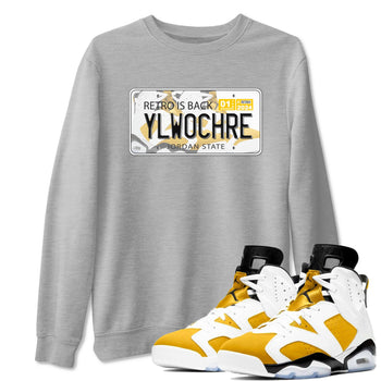 Jordan plate sneaker match tees to Yellow Ochre 6s street fashion brand for shirts to match Jordans SNRT Sneaker Tees Air Jordan 6 Yellow Ochre unisex t-shirt Heather Grey 1 unisex shirt