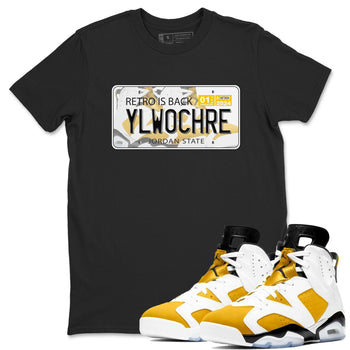 Jordan plate sneaker match tees to Yellow Ochre 6s street fashion brand for shirts to match Jordans SNRT Sneaker Tees Air Jordan 6 Yellow Ochre unisex t-shirt Black 1 unisex shirt