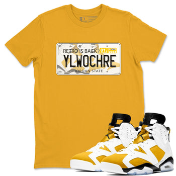 Jordan plate sneaker match tees to Yellow Ochre 6s street fashion brand for shirts to match Jordans SNRT Sneaker Tees Air Jordan 6 Yellow Ochre unisex t-shirt Gold 1 unisex shirt