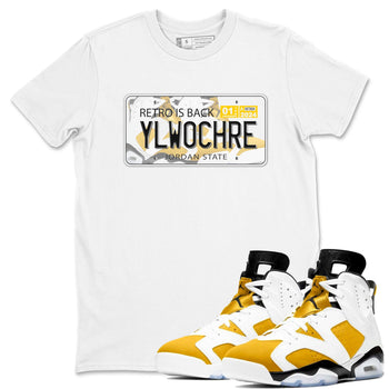 Jordan plate sneaker match tees to Yellow Ochre 6s street fashion brand for shirts to match Jordans SNRT Sneaker Tees Air Jordan 6 Yellow Ochre unisex t-shirt White 1 unisex shirt