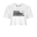 Air Jordan 7 Chambray shirt to match jordans Jordan Plate sneaker tees AJ7 Chambray SNRT Sneaker Release Tees White 2 Crop T-Shirt