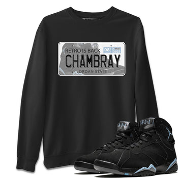 Air Jordan 7 Chambray shirt to match jordans Jordan Plate sneaker tees AJ7 Chambray SNRT Sneaker Release Tees Unisex Black 1 T-Shirt