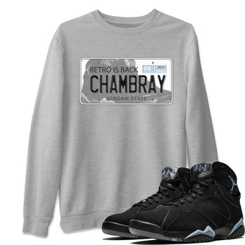Air Jordan 7 Chambray shirt to match jordans Jordan Plate sneaker tees AJ7 Chambray SNRT Sneaker Release Tees Unisex Heather Grey 1 T-Shirt