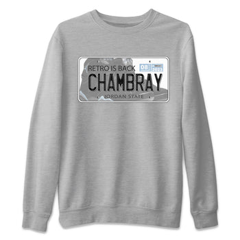 Air Jordan 7 Chambray shirt to match jordans Jordan Plate sneaker tees AJ7 Chambray SNRT Sneaker Release Tees Unisex Heather Grey 2 T-Shirt