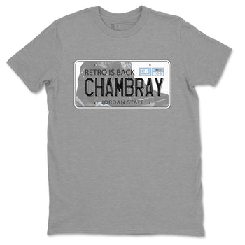 Air Jordan 7 Chambray shirt to match jordans Jordan Plate sneaker tees AJ7 Chambray SNRT Sneaker Release Tees Unisex Heather Grey 2 T-Shirt