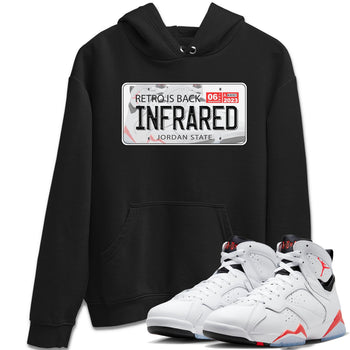 Air Jordan 7 White Infrared shirt to match jordans Jordan Plate sneaker tees White Infrared 7s SNRT Sneaker Release Tees Unisex Black 1 T-Shirt
