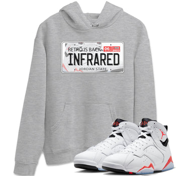 Air Jordan 7 White Infrared shirt to match jordans Jordan Plate sneaker tees White Infrared 7s SNRT Sneaker Release Tees Unisex Heather Grey 1 T-Shirt