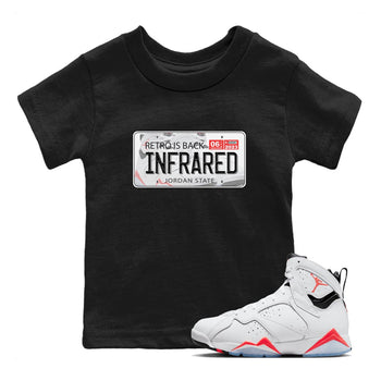 Air Jordan 7 White Infrared shirt to match jordans Jordan Plate sneaker tees White Infrared 7s SNRT Sneaker Release Tees Baby Toddler Black 1 T-Shirt