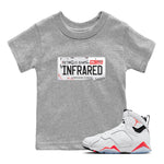 Air Jordan 7 White Infrared shirt to match jordans Jordan Plate sneaker tees White Infrared 7s SNRT Sneaker Release Tees Baby Toddler Heather Grey 1 T-Shirt