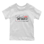 Air Jordan 7 White Infrared shirt to match jordans Jordan Plate sneaker tees White Infrared 7s SNRT Sneaker Release Tees Baby Toddler White 2 T-Shirt