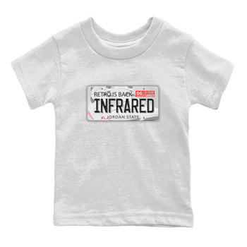 Air Jordan 7 White Infrared shirt to match jordans Jordan Plate sneaker tees White Infrared 7s SNRT Sneaker Release Tees Baby Toddler White 2 T-Shirt