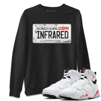 Air Jordan 7 White Infrared shirt to match jordans Jordan Plate sneaker tees White Infrared 7s SNRT Sneaker Release Tees Unisex Black 1 T-Shirt