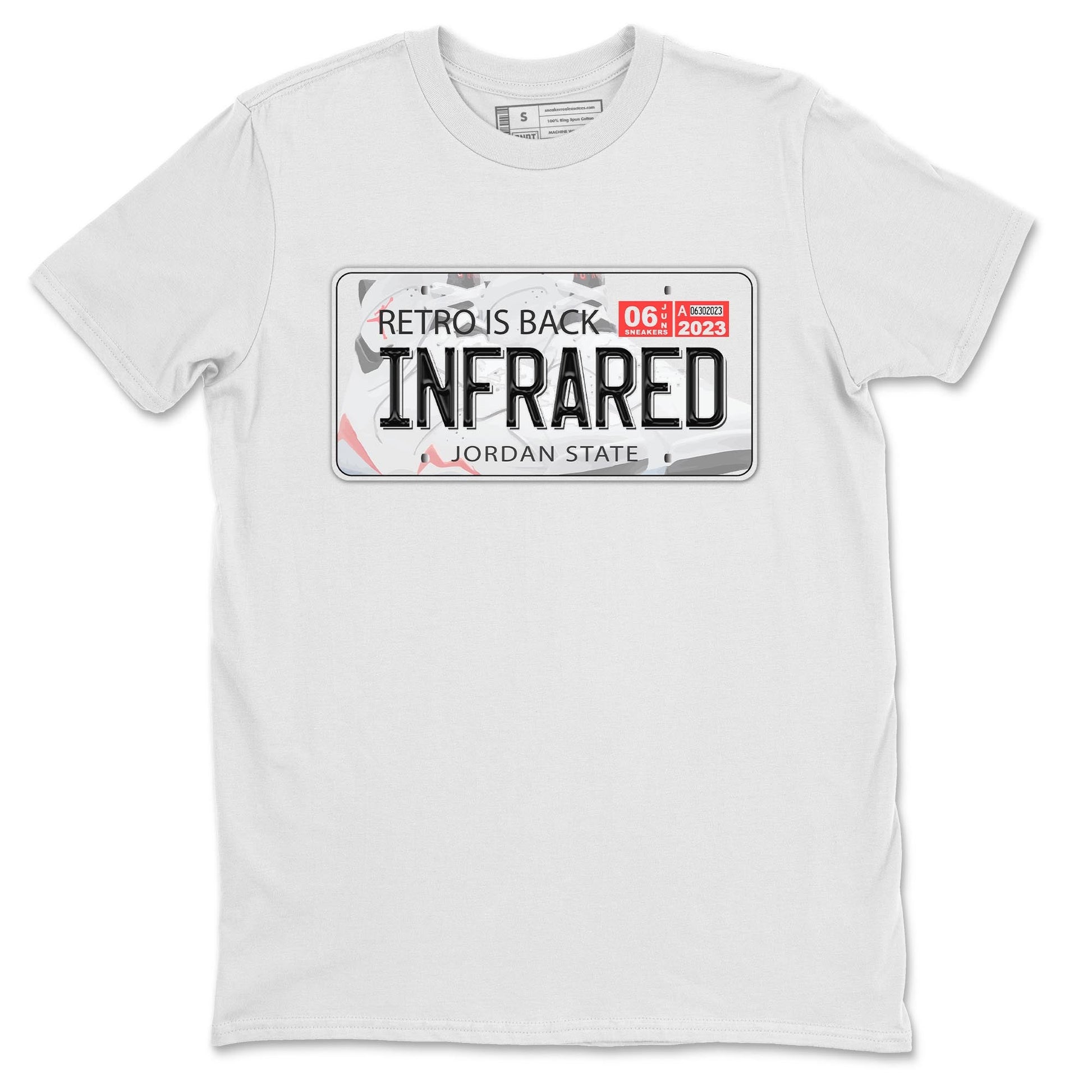 Air Jordan 7 White Infrared shirt to match jordans Jordan Plate sneaker tees White Infrared 7s SNRT Sneaker Release Tees Unisex White 2 T-Shirt