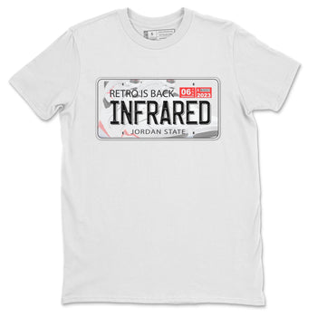 Air Jordan 7 White Infrared shirt to match jordans Jordan Plate sneaker tees White Infrared 7s SNRT Sneaker Release Tees Unisex White 2 T-Shirt