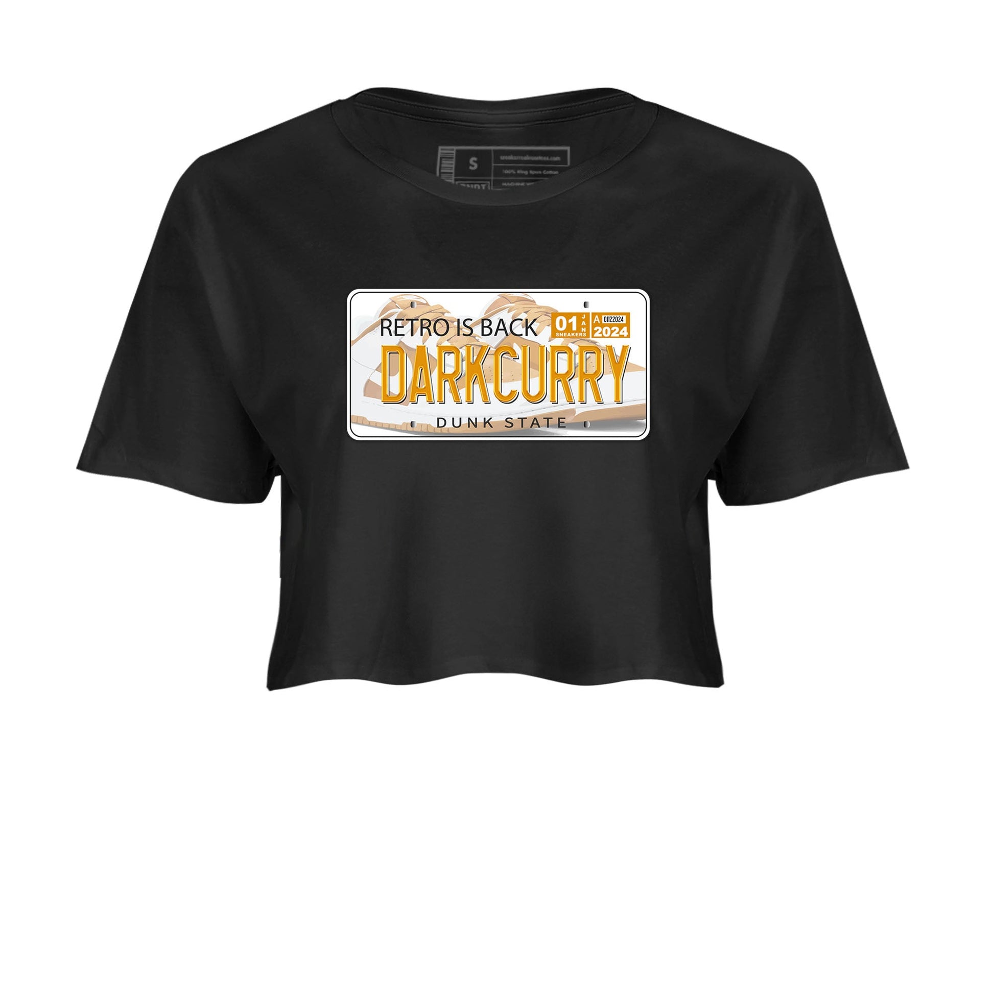 Jordan plate sneaker match tees to Dark Curry Reverse Curry street fashion brand for shirts to match Jordans SNRT Sneaker Tees Dunk Dark Curry unisex t-shirt Black 2 crop shirt