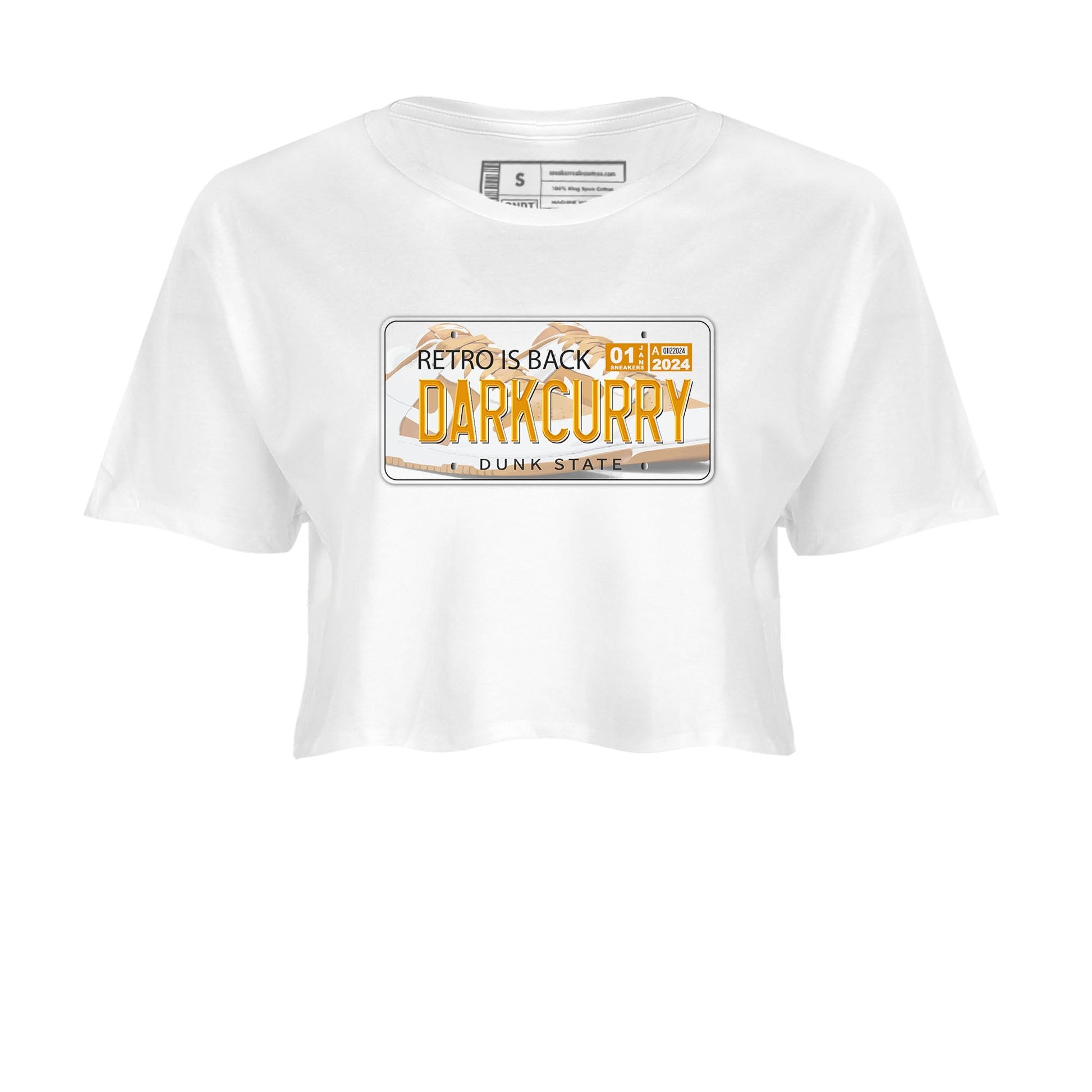 Jordan plate sneaker match tees to Dark Curry Reverse Curry street fashion brand for shirts to match Jordans SNRT Sneaker Tees Dunk Dark Curry unisex t-shirt White 2 crop shirt