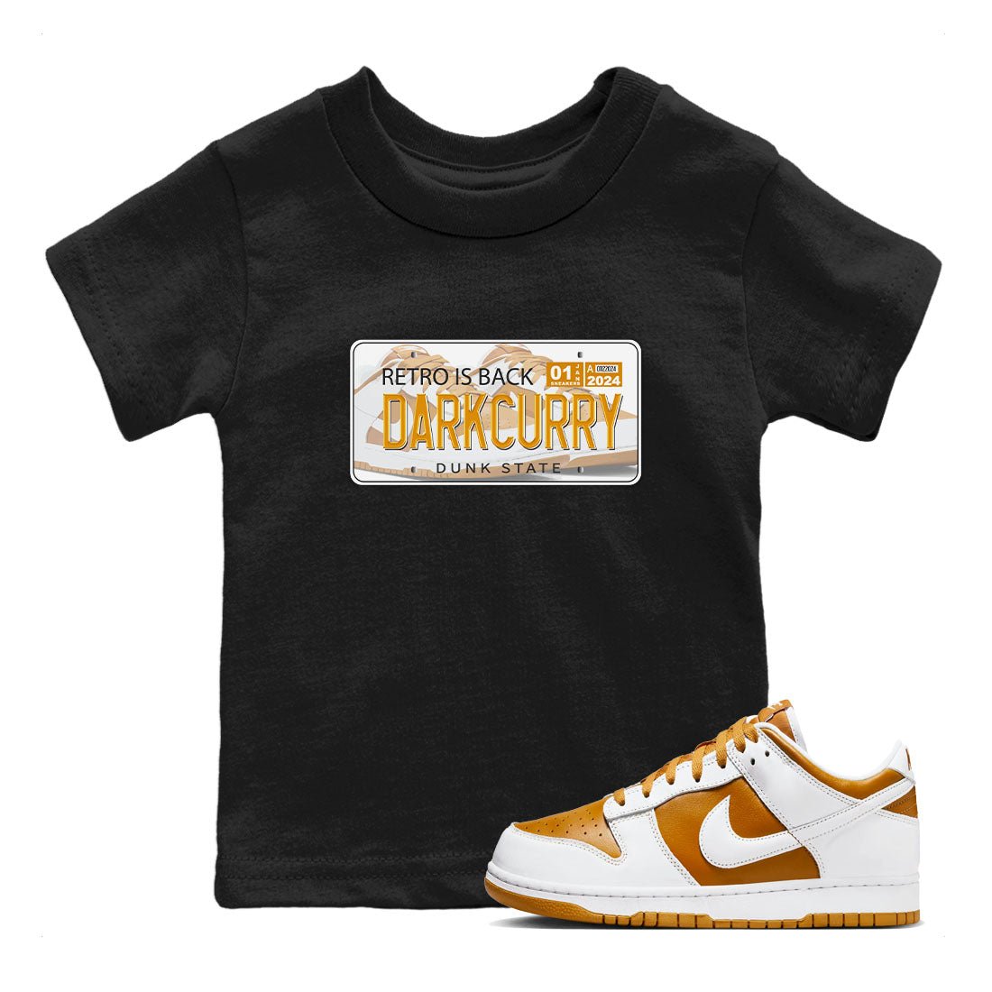 Jordan plate sneaker match tees to Dark Curry Reverse Curry street fashion brand for shirts to match Jordans SNRT Sneaker Tees Dunk Dark Curry unisex t-shirt Black 1 youth shirt