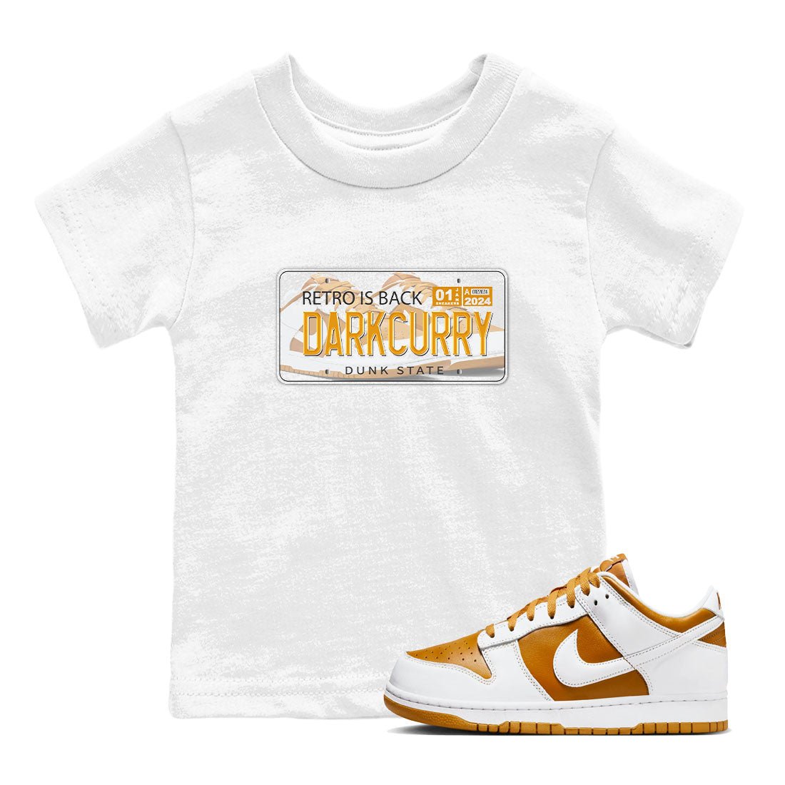 Jordan plate sneaker match tees to Dark Curry Reverse Curry street fashion brand for shirts to match Jordans SNRT Sneaker Tees Dunk Dark Curry unisex t-shirt White 1 youth shirt