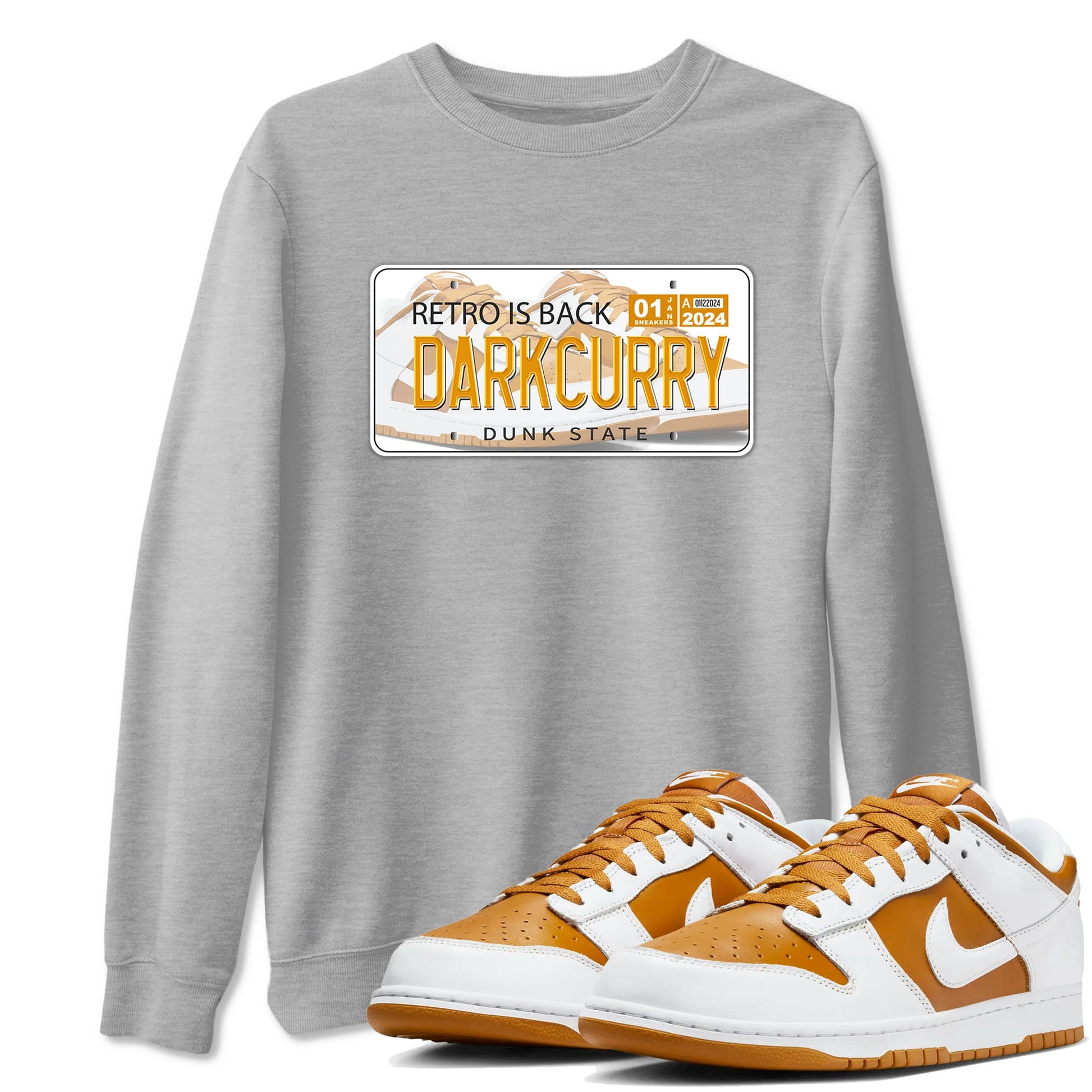 Jordan plate sneaker match tees to Dark Curry Reverse Curry street fashion brand for shirts to match Jordans SNRT Sneaker Tees Dunk Dark Curry unisex t-shirt Heather Grey 1 unisex shirt